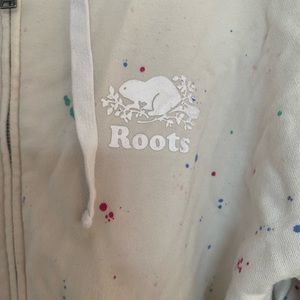 Roots Cream Coloured Paint Graphic Hoodie